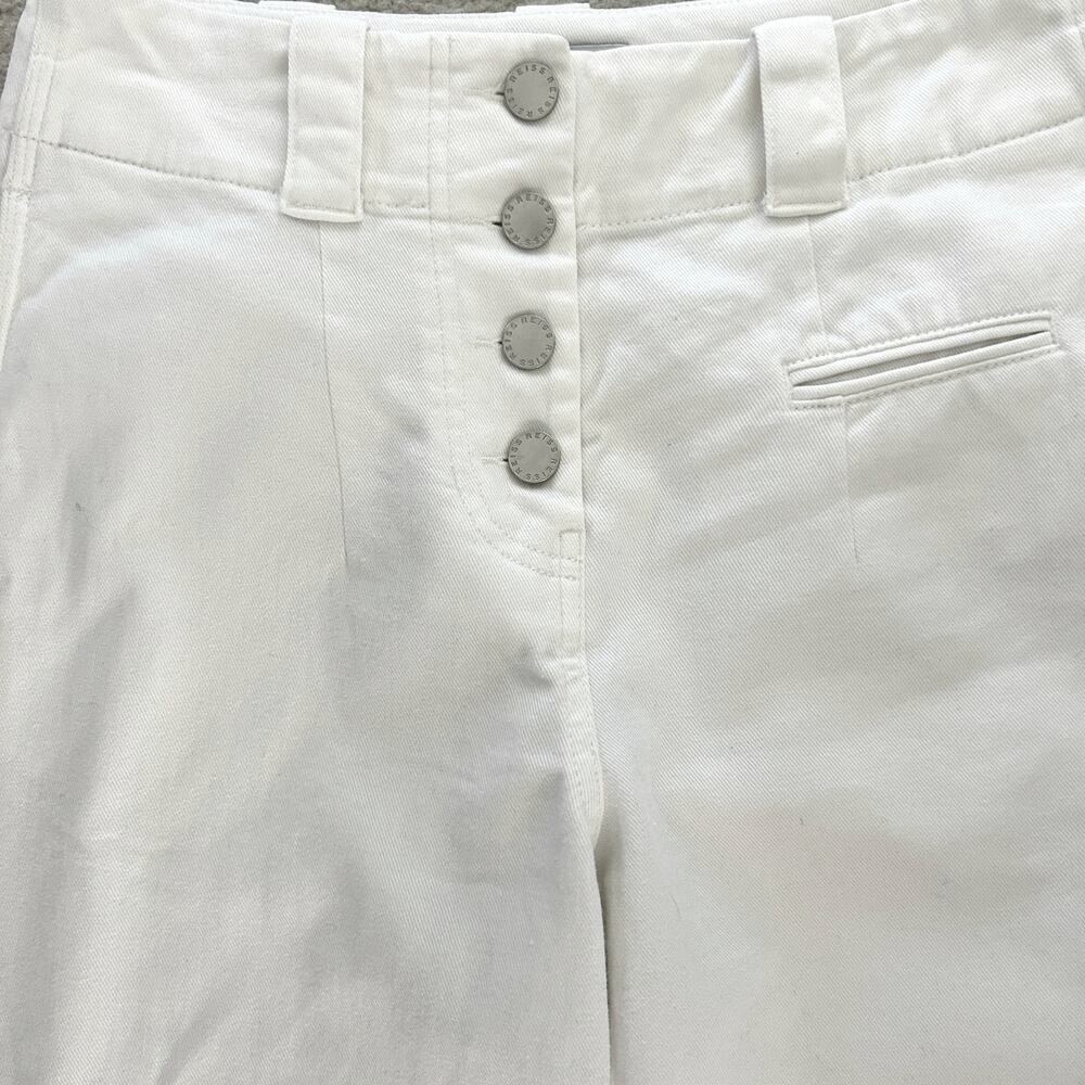 REISS Women's White Jeans Sz. 6 High Waist Pockets Luxury Denim Tapered Leg - Picture 6 of 12